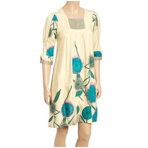 $75 YO BABY Cream Floral Square Neck Dress S